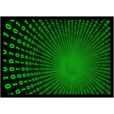 Imagem de Quadro Decorativo Informática Tecnologia Binário Computação Lojas Sala