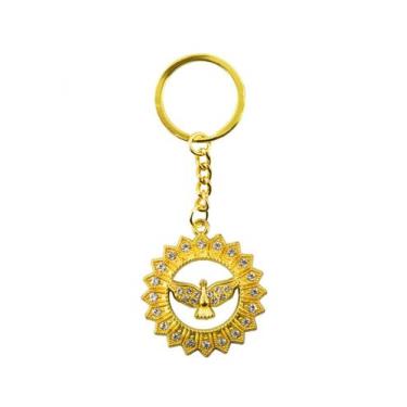 Imagem de Chaveiro Espírito Santo Aura Prateada ou Dourada 4cm - Taimes, Dourado