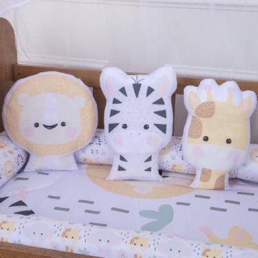 Imagem de Kit Almofadas Decorativas Infantil Safari Baby Rosa 3 Peças - Miguel B