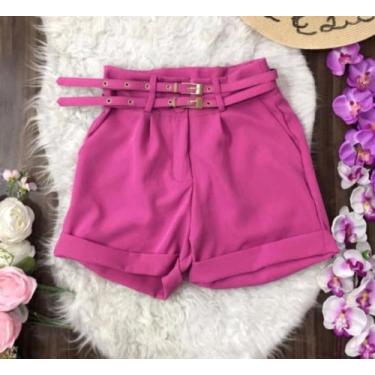 Imagem de Short Alfaiataria com Cinto Duplo shortinho - amora mora, Pink, M