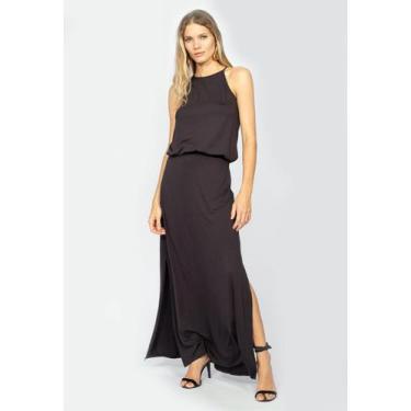 Imagem de Vestido Longo Amazonia Vital Malha Trapézio com Elástico na Cintura Pr