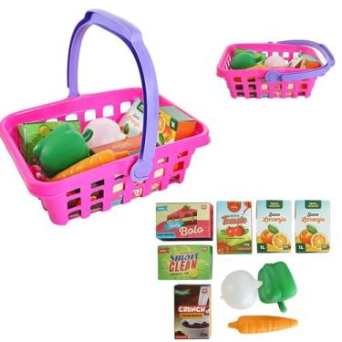 Imagem de Cestinha de Compras  deSupermercado Brinquedo com 9 Acessórios - Bs To