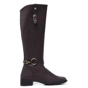 Imagem de Bota Cano Alto Montaria Leve Conforto Gmm Shoes 11080, Marrom, 37, Fem
