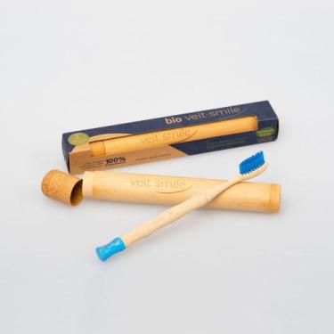 Imagem de Escova Bio Veitsmile Tube Azul com Case de Bambu