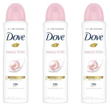 Imagem de Kit 3 Desodorante Antitranspirante Aerosol Dove Beauty Finish 150ml