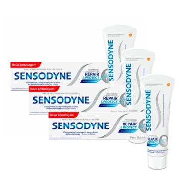 Imagem de Kit 3 Creme Dental Sensodyne Repair & Protect Whitening 100g