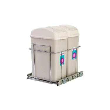 Imagem de Lixeira Deslizante Dupla Lateral 20,5 Lts Bredal