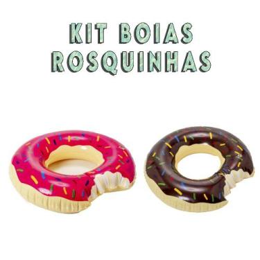 Imagem de Boias Formato Especial Donuts Rosa e Marrom Decora Piscina - Elite