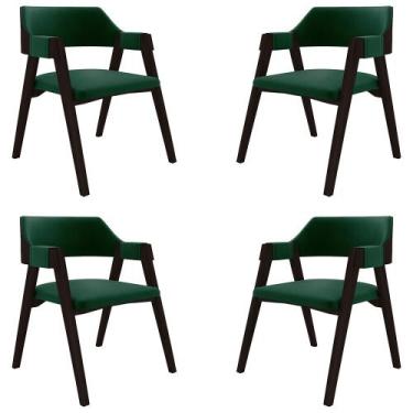 Imagem de Kit 4 Cadeiras Sala de Jantar e Jogos Carteados Madeira Maciça Poker V