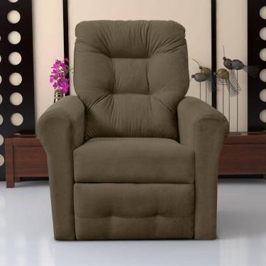 Imagem de Poltrona Reclinável Para Descanso Thalia Suede Cappuccino