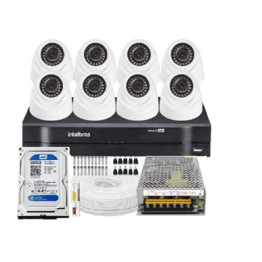 Imagem de Kit Cftv 8 Câmeras Segurança Dome Ir Dvr Mhdx 1108 Intelbras C/Hd 500g