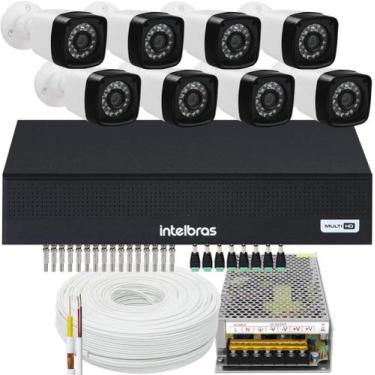 Imagem de Kit DVR Intelbras 8 canais H.265 Sem HD 8 câmeras 1080p 2mp