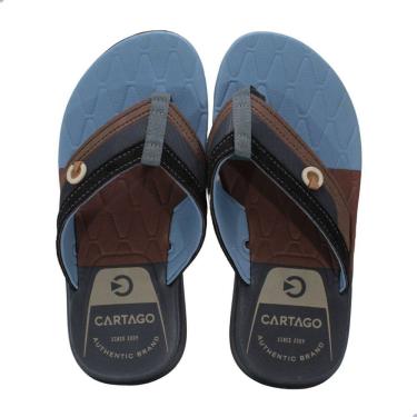 Imagem de Chinelo Masculino Cartago Sevilha V Azul Marrom e Bege