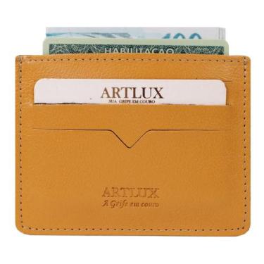 Imagem de Porta Documentos Unissex em Couro Artlux 3014, AMARELO