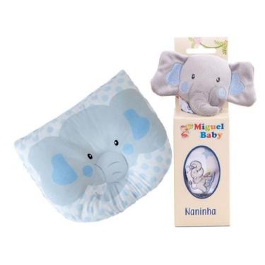 Imagem de Kit de Dormir Naninha Pelúcia + Travesseiro Anatômico Baby Zoo 2 Pçs S