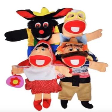 Imagem de Kit Fantoches Chapeuzinho Vermelho  4 Personagens - Fantoches Gonzaga