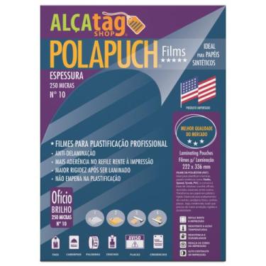 Imagem de PolaPuch Plástico p Plastificação N10 Esp 0.10 250 mic Ofício - Alça T