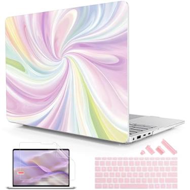 Imagem de Lepeoac Capa para laptop Microsoft Surface de 13,9 polegadas, 2024 Windows 11 Copilot+ PC, tela sensível ao toque da 7ª edição, capa rígida de plástico com capa de teclado e protetor de tela, Rainbow