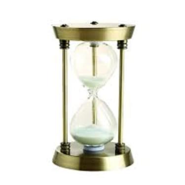 Imagem de Ampulheta Decorativa de Metal Dourado, 60 Minutos, Design Clássico para Escritório e Casa