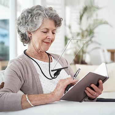 Imagem de NZQXJXZ Lupa 5X Mãos Livres, Lupa Flexível de Pescoço de Ganso de Página Inteira, Lupa Grande de 8" X 5,5" para Leitura, Reparo de Desgaste Do Pescoço, Costura, Baixa Visão, Idosos