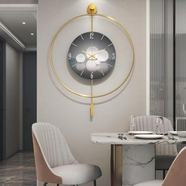 Imagem de Relógio de parede grande, relógio de pêndulo moderno, relógios de parede operados por bateria, relógios de quartzo decorativos silenciosos sem tique-taque para sala de estar, cozinha, escola, quarto,