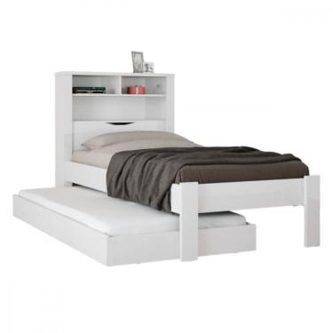 Imagem de Bicama Solteiro com Auxiliar Branco Santos Andira