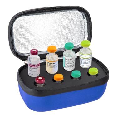 Imagem de SUNMON Suporte de frasco de insulina - Estojo de frasco de insulina serve para frascos padrão U-100 de 10 ml, estojo de frasco de insulina, armazenamento de geladeira, isolamento portátil, organizador
