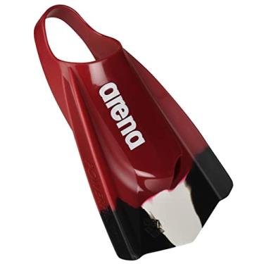 Imagem de ARENA Powerfin Pro Swim Training Flippers Unissex Adulto para Homens e Mulheres Flippers Lâmina Curta Design Personalizado Esquerda/Direita, Vermelho Cardeal, 12,5-13,5