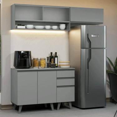 Imagem de Armário De Cozinha Compacta 200cm Nice Madesa Xa13 Cinza