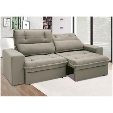 Imagem de Sofá 3 Lugares Retrátil Reclinável Suede Palatino Linoforte, Capuccino