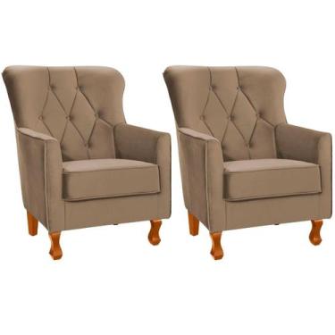 Imagem de Kit 2 Poltronas para Sala Decorativas c/ Capitonê Carrara - Konfort, V