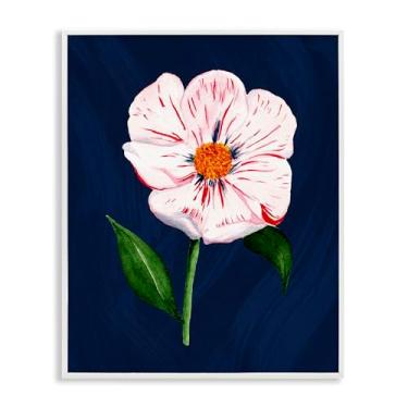 Imagem de Stupell Industries Arte de parede giclée emoldurada branca flor de cerejeira única por Michelle Ingari Designs, 28 x 35 cm