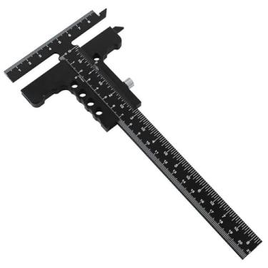 Imagem de Medidor de Rabiscos de Forma de Liga de Alumínio T, Régua de Scriber de Madeira, para Carpinteiro Artesanato de Madeira, Precisão Excepcional e Durabilidade (PALIPER-Não ajuste