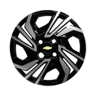 Imagem de Calota aro 14 novo gm onix hatch sedan 23/24 preta brilhante - GFM, Pr
