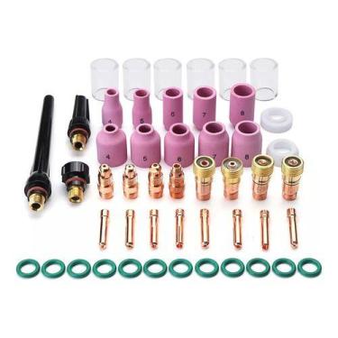 Imagem de Kit 49pcs Tig Soldagem Bocal Tocha Stubb Lente Gás Copo Bico - Pool