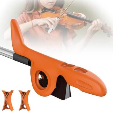 Imagem de SJWOW Corretor de aderência para violino, suporte de arcos de violino com 2 tampas, acessório para iniciantes (laranja)
