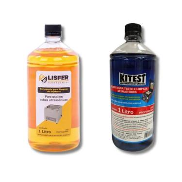 Imagem de Kit Fluido Liquido de Test Bicos Injetores 1 Litro Kitest + Detergente