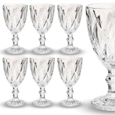 Imagem de Jogo 6 Taça Diamante Copo Vidro Transparente Bico De Jaca 330ml(12 Taças)