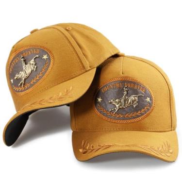 Imagem de Boné Country Premium Cavalo Rodeio Barretos Aplique Metal Ajustável - 