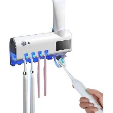 Imagem de Suporte Escovas De Dentes Uv + Dispenser Automático De Pasta - kit por