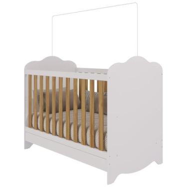 Imagem de Berço Infantil Clara - Moveis Peroba - Peroba Móveis, Amendoa/Branco 