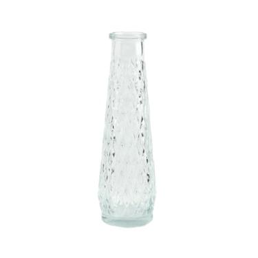 Imagem de 22 cm de altura vidro transparente retrô design diamante bud vaso mini transparente vintage único haste flores vaso para centros de mesa, decoração de mesa de casa de casamento