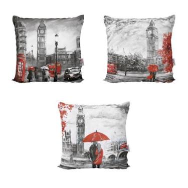 Imagem de Almofadas Decorativas Vermelhas E Preto Love Para Sofá 40X40 - Novadec