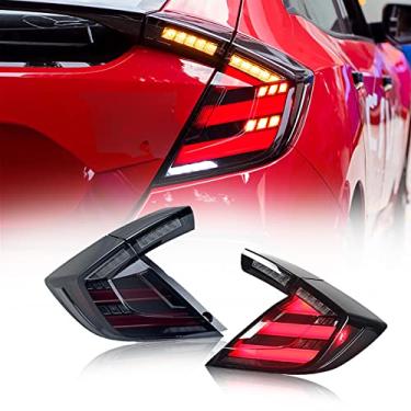 Imagem de ATDK GROUP Conjunto De Lanternas Traseiras Led Para Honda Civic Type R Hatchback 2016-2022, Com Setas Sequenciais 10ª Geração, Luzes Dinâmicas Plug & Play, Lentes Fumê, Par