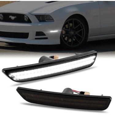 Imagem de AILEO Luzes de LED frontais para Ford Mustang 2010-2014, lentes fumadas, lâmpadas brancas de estacionamento, alto brilho e fácil instalação, pacote com 2