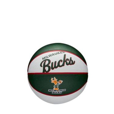 Imagem de Mini Bola Basquete Wilson NBA Retro Bucks WTB3200XBMIL, Verde escuro, 