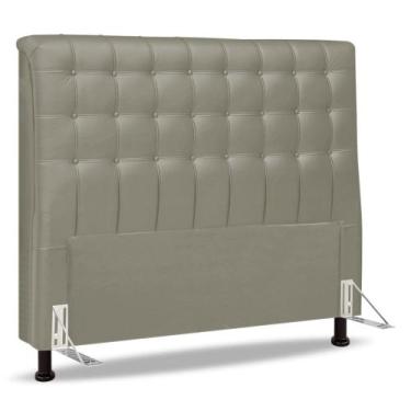 Imagem de Cabeceira Cama Box Casal Queen Size Ciara 160cm Botonê com Frame Linho