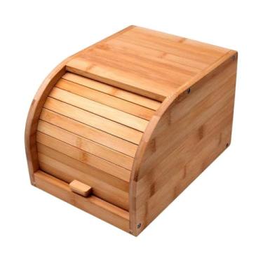 Imagem de Porta Pão em Bambu Armazenamento Cesta Para Pães E Bolos(Pequeno)