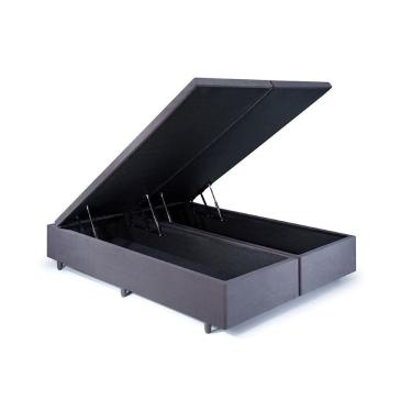 Imagem de Base Box Baú Casal Bipartido 138x188x42cm Suede Cinza