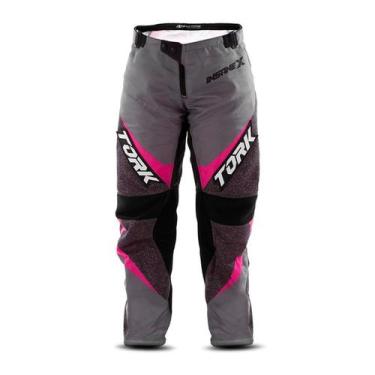Imagem de Calça Motocross Enduro Trilha Off Road Pro Tork Insane X, Cinza, Rosa,